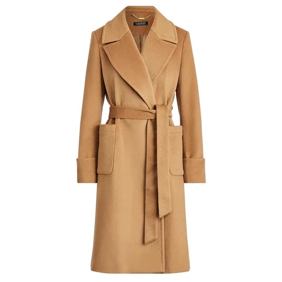 Lauren Ralph Lauren Jackets & Blazers - LRL Women's Wool & Cashmere Blend Wrap Coat in gorgeous camel color